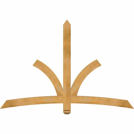 Ekena Millwork Davenport Rough Sawn Timber Gable Bracket, Western Red Cedar, 72"W x 48"H x 2"D x 4"F, 16/12 Pitch GBW072X48X0204DAV00RWR